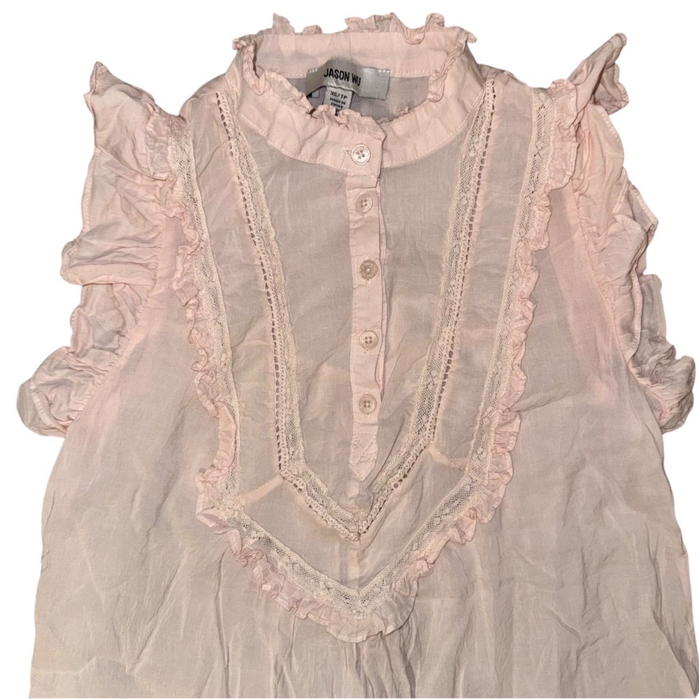 Boho Chic Button Up Ruffle Top - Picture 4 of 6